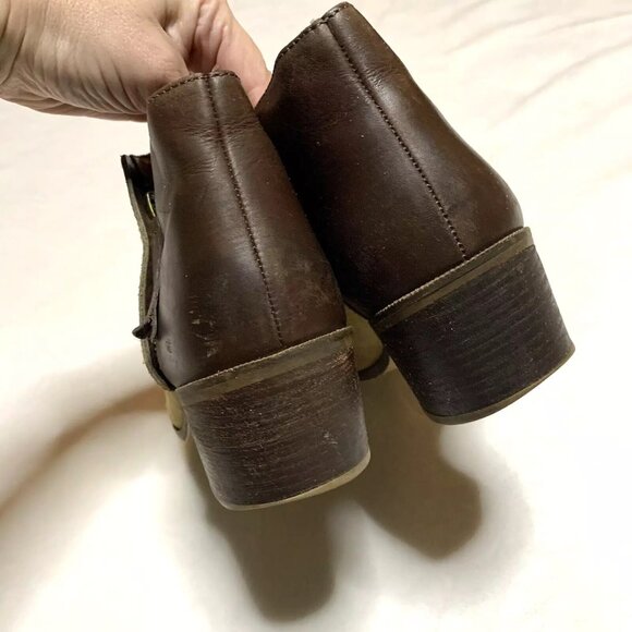 Madewell Ankle Boots Womens Size 8 Brown The Cait Leather & Suede Ankle Booties - Picture 3 of 9
